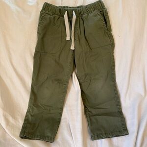 Cat & Jack Olive Green Kids Khaki Drawstring Pants EUC SZ 4